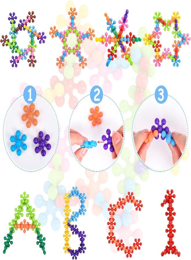 Zusaca Plum Building Blocks Toy, Cogs Toys for Kids, Plastic Building Discs Sets, Snowflake Toy with Storage Bag, Kids Educational Toys Play Resources, Safe Material (Random Color) (200 pc) - Image 2